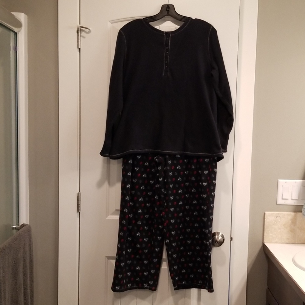 Black and red fleece jammies